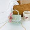 Nuevo bolso para niños, estilo extranjero, bolso de hombro portátil con perlas, bolso de mensajero de princesa coreana, cadena de moda, pequeño bolso cuadrado, venta al por mayor