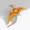 Broche de Fénix Auspicioso Estilo Chino Ecológico con Incrustaciones Completas de Diamante y Piedras Preciosas, Broche de Lujo para Vestido y Abrigo