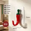Popular colgador de abrigo con forma de chile, gancho creativo para colgar en la pared sin taladro para la entrada, colgador de llaves para la pared