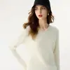 Nova blusa de base de malha de cashmere para outono e inverno, moderna, macia, confortável, simples, amiga da pele, quente, suéter de manga comprida para mulheres