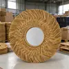 Decoración Colgante de Pared Tejida con Borlas Estilo Nórdico Espejo de Paja Bohemio Espejo Decorativo de Interior Espejo de Pared Estilo Europeo