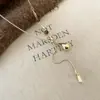 Collar Colgante de Borla con Piedra Ojo de Tigre Vintage Forma de Gota de Agua para Mujer, Diseño Otoño e Invierno, Cadena Larga Ajustable para Suéter