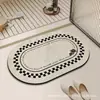Tapete de piso de lama de diatomáceas, tapete de banheiro absorvente antiderrapante, tapete de entrada de banheiro doméstico, tapete de pé durável para entrada de vaso sanitário