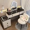 Nova penteadeira de luxo estilo nórdico para o quarto, armário de gavetas inteligente multifuncional minimalista moderno com mesa de maquiagem integrada
