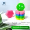 Venda por atacado esponja sensível à temperatura smiley face forma óleo remoção de filtro sensível à temperatura sensível malha algodão cozinha limpeza esponja sensível à temperatura
