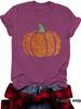 En Stock Estilo Europeo y Americano Cuello Redondo Camiseta de Verano para Mujer de Alta Gama Estampado de Calabaza Amazon Suelta Manga Corta Exportación