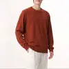Suéter OT para Hombre Cuello Redondo Old Money, Suéter de Punto Base Casual Holgado Cálido Color Sólido Nuevo Otoño/Invierno para Hombre
