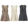 Comercio Exterior Ropa de Mujer 2026 Moda Europea y Americana Ajustado Cuello en V Profundo Sin Mangas Vestido Rayado E26268