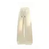 Calça larga texturizada off-white para homens e mulheres, primavera e outono, com caimento fluido, cintura elástica, cintura alta, corte relaxado, perna reta, calça casual de comprimento até o chão