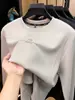 Sudadera unisex de cuello redondo transfronteriza, nueva camiseta de manga larga business casual para otoño e invierno 2026, top cálido para usar como base
