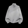 Moletom casual estilo americano com zíper parcial e gola alta para homens, outono, peso pesado, silhueta solta, jaqueta esportiva jovem, camada base