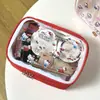 Linda Bolsa de Maquillaje Transparente de Gatito, Bolsa de Tocador Portátil de Gran Capacidad para Viaje, Almacenamiento con Compartimentos de Dibujos Animados