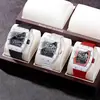 Venta Caliente Richard Forma de Barril Esqueleto Fondo Transparente Versátil Estilo Japonés Coreano Reloj de Pulsera para Hombre Reloj de Cuarzo Al Por Mayor