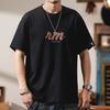 Verano 2025 nueva camiseta pesada de 250G con manga al hombro para hombre, holgada, talla grande, gorda, blanca, juvenil, chaqueta camiseta, moda