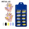 Uñas de Manicura de Ataúd en Forma de T de Color Mixto Navideño Transfronterizo Caja Azul Parche Completo Usable Uñas Postizas Largas de Ballet