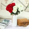 Flor de Rosa de Terciopelo de Tallo Único con Tacto Real para Decoración del Hogar Suministros Boda Planta de Simulación Flor Artificial