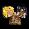 Adorno de Pirámide de Bola de Cristal Natural, Pieza de Decoración para el Hogar de Grava de Cristal Recubierta de Resina, En Caja