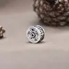 Yiluya Plata de ley S925 Accesorios de material para pulsera de cuentas DIY Cuentas de plata tailandesa Mantra de seis palabras Cuentas espaciadoras de diez mil palabras Cuentas planas