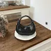 Bolsa Color-Blocking Elegante de Bolinhas de Nicho para Mulheres 2026 Nova Versátil Bolsa Transversal Bolsa de Mão Exquisita Pequena Bolsa Tote para Passeios