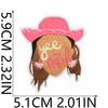 Sticker de Tela Bordado Llama Roja Rosa para Mujer Parche de Mezclilla Occidental Decorativo para Bolso Sombrero de Vaquero Guitarra Etiqueta Bordada