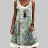 Vestido europeo y americano transfronterizo con estampado digital 3D, vestido largo casual sin mangas para mujer, vestido largo para mujer