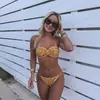 2026 Novo Biquíni Sexy de Duas Peças Estilo Europeu e Americano Transfronteiriço Floral Minimalista para Férias de Verão