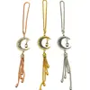 Colgante Decorativo para Coche Transfronterizo con Estrellas y Luna, Forma de Mezquita Incrustada con Diamantes, Borla de Metal Colgante para Interior de Coche Fabricante