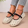 Zapatos planos de mujer de lunares con diseño Mary Jane de lazo, suela suave, versátiles zapatos bajos de primavera
