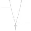 Collar de Plata 925 de Venta Caliente Transfronteriza Europeo y Americano Colgante de Cruz Creativo Dulce y Fresco Moda Cadena para la Clavícula