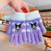 Guantes de Kuromi para Niños Guantes Cálidos de Invierno para Niñas Pequeñas Lindos Guantes sin Dedos de My Melody para Niñas y Bebés para Proteger Contra el Frío y el Viento