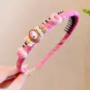 Faixa de Cabelo Infantil Verão Meninas Coreana Ferramenta de Acabamento para Cabelo Quebrado Antiderrapante Pressionador de Cabelo Faixa de Cabelo de Desenho Animado Acessórios de Cabelo de Bebê Princesa