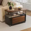 Mesa de Café Multifuncional Móvil Usada para Sala de Estar Wind Apartamento Pequeño en Casa Sofá con Ruedas Gabinete Lateral Mesa Lateral Mesa Pequeña