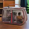 Organizador de maquillaje portátil transparente, estuche de maquillaje de viaje para mujer, bolsa con forma de manzana de PVC