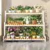 Novo Modelo de Suporte de Flores com Rodas, Estante de Armazenamento Móvel, Estilo Escada, de Chão, Suporte de Flores Multicamadas para Sala de Estar, Varanda e Uso Externo