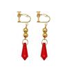 Brincos periféricos de jogo bidimensional brincos de cristal vermelho brincos de clipe de orelha Cosplay
