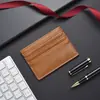 Portatarjetas tejido para hombre, portatarjetas ultra delgado para mujer, funda de cuero para tarjeta de crédito, portacertificados, portatarjetas pequeño, portatarjetas múltiple personalizado de moda