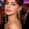 Brincos Exóticos Mais Vendidos, Ganchos de Orelha Clássicos Elegantes Estilo Vintage Artístico, Brincos Pendentes de Franja Fashion Exquisitos Vazados