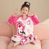 Pijamas de Menina 2025 Primavera e Outono Novo Manga Longa Algodão Penteado Estilo Fino para Meninas, Crianças Pequenas, Estudantes e Crianças Mais Velhas, Roupa de Descanso da Moda