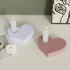 Zongbo Yeso Aromaterapia de Silicona Vela Corazón Base de Mesa Molde de Silicona Vela Fina con Forma de Corazón Molde para Portavelas DIY
