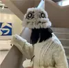 Chapéu de Tricô Novo de Pelo de Coelho Rex Real para Outono e Inverno, Versátil, Cabeça de Tigre, Leão, Rosto Peludo Quente, Menina
