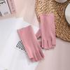 Guantes de terciopelo para mujer, invierno, lana, hidratantes, finos, para estudiante, oficina, teclado, teclado, guantes de medio dedo