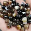Ágata de Seda Contas Redondas Jade Contas Soltas Ágata Marrom Contas de 8mm Acessórios para Joias DIY Contas de Jade Feitas à Mão