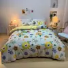 Juego de cuatro piezas de algodón con estampado de aloe vera 2026, juego de tres piezas para dormitorio de estudiante, sábana individual y funda de edredón