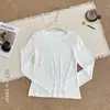 Camiseta básica de cuello redondo para mujer, ligeramente holgada, textura suave mate, para principios de otoño, versátil, adelgazante, simple, de manga larga, nueva