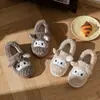 Novas Pantufas de Algodão Femininas Quentes de Inverno Antiderrapantes para Casa com Forro de Pelúcia Coelho e Calcanhar de Bolsa