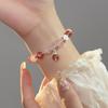 Pulsera de plata S925 flor dulce cristal de fresa cristal en polvo pulsera DIY joyería al por mayor C0791