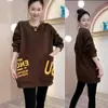 Moletom Crewneck Tendência Estilo Coreano Tamanho Plus com Dois Bolsos para Mulheres, Nova Moda Primavera e Outono 2025 Peça de Roupa Externa Solta Emagrecedora