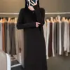 Otoño 2026 Nuevo Vestido de Lana Estilo Francés para Mujer Manga Larga Vestido Suéter de Punto Cuello Redondo Vestido Base de Canalé