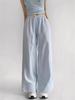 Pantalones de Estilo Holgazán con Cintura Elástica y Cordón Ajustable, Rayados de Pierna Ancha, Diseño Holgado y Adelgazante, Pantalones con Abertura y Botones, Pantalones Rectos