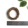 Círculo de ratán anillo de ratán floristería DIY hecho a mano colgante de puerta arte floral corona de flores estilo rústico americano decoración de Navidad círculo desnudo corona de flores secas